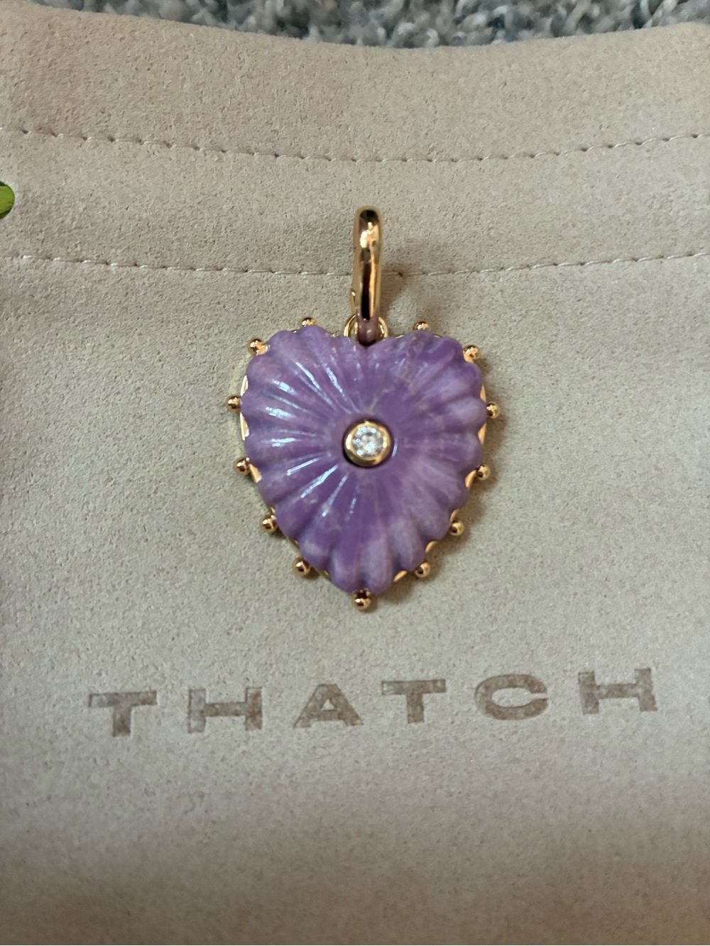 Thatch Malene Purple Mica Heart Clip & Necklace - choose type of necklace